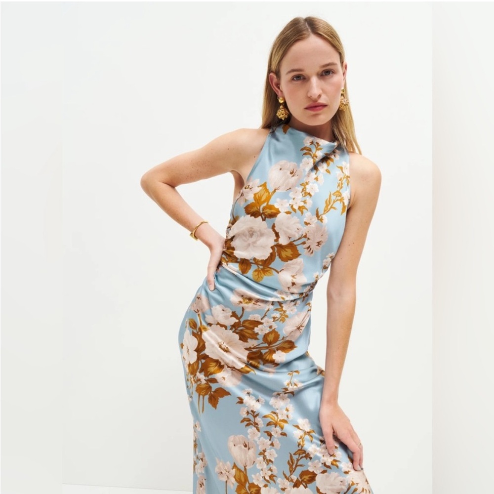 Reformation Cassette 100% Silk Dress